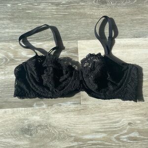 Victoria’s Secret Body by Victoria Unlined Demi Lace Black Bra 34C